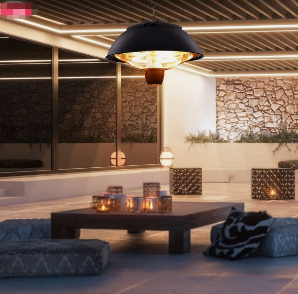 Distance between patio heater and ceiling